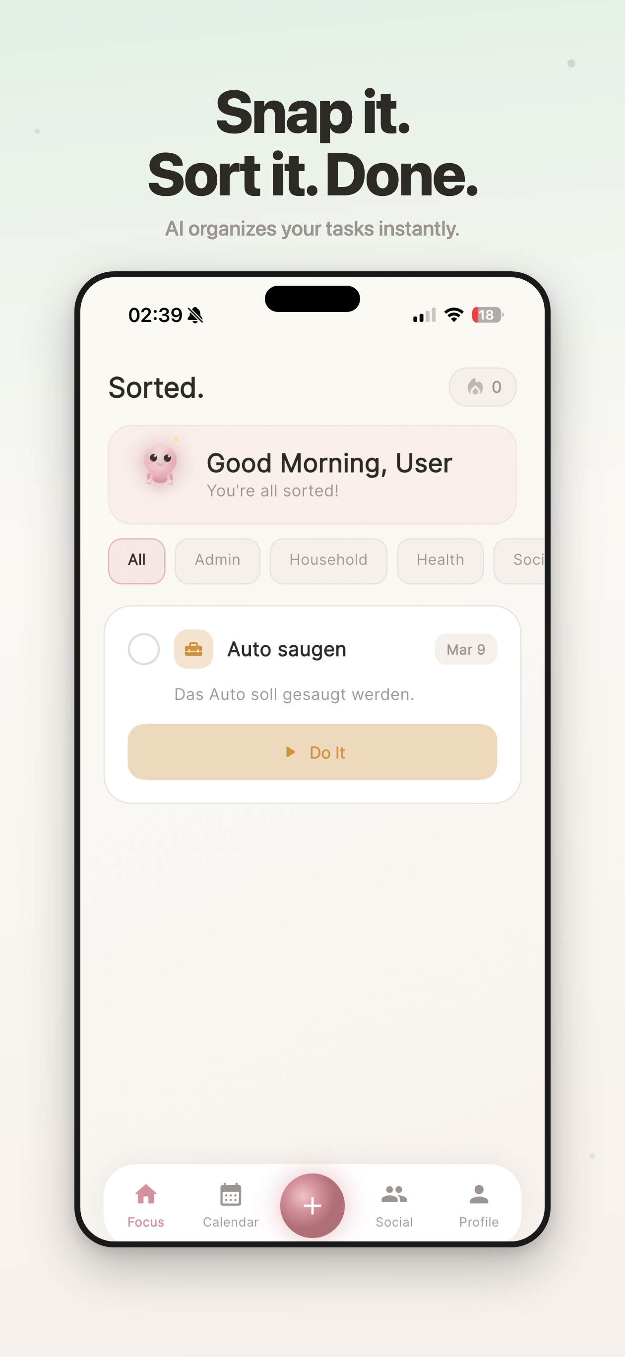 Knipsen. Sortieren. Fertig.